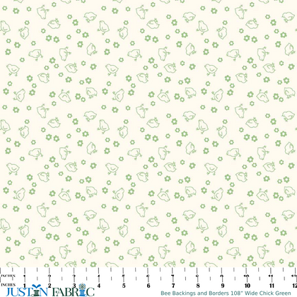 Bee Backings and Borders 108” Wide Chick Green Yardage by Lori Holt | Riley Blake Designs