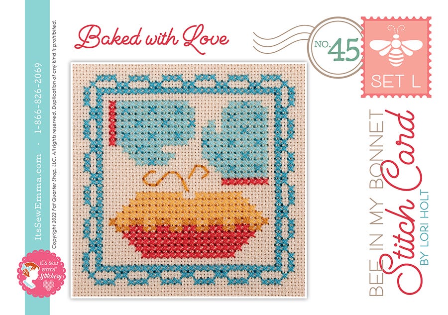 Bee in my Bonnet Stitch Cards Set L Cross Stitch Pattern by Lori