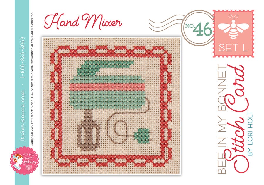 Bee in my Bonnet Stitch Cards Set L Hand Mixer Lori Holt | It's Sew Emma ISE#463