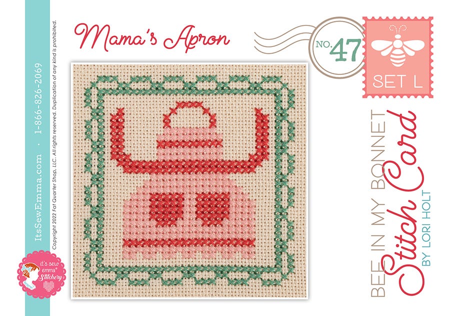 Bee in my Bonnet Stitch Cards Set L Cross Stitch Pattern by Lori