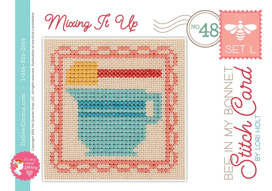 Bee in my Bonnet Stitch Cards Set L Mix It Up Lori Holt | It's Sew Emma ISE#463