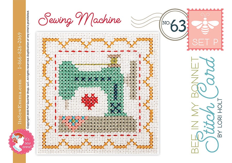 Bee in my Bonnet Stitch Cards Set P Sewing Machine Lori Holt | It's Sew Emma ISE#4015