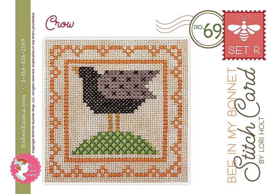 Bee in my Bonnet Stitch Cards Set R Crow Lori Holt | It's Sew Emma ISE#4017