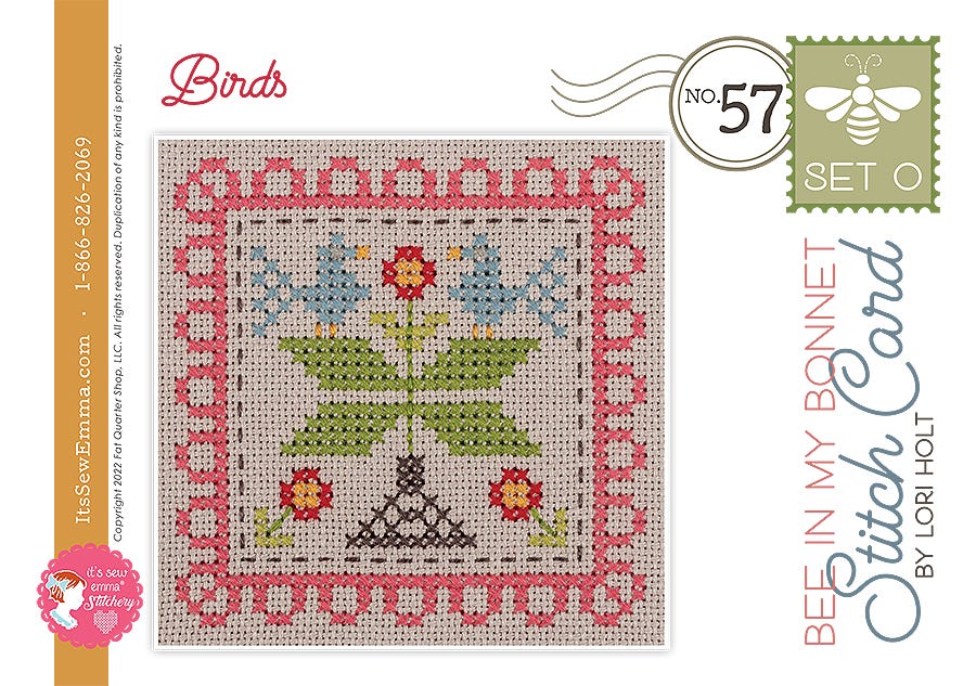 Bee in my Bonnet Stitch Cards Set O Birds Lori Holt | It's Sew Emma ISE#4009