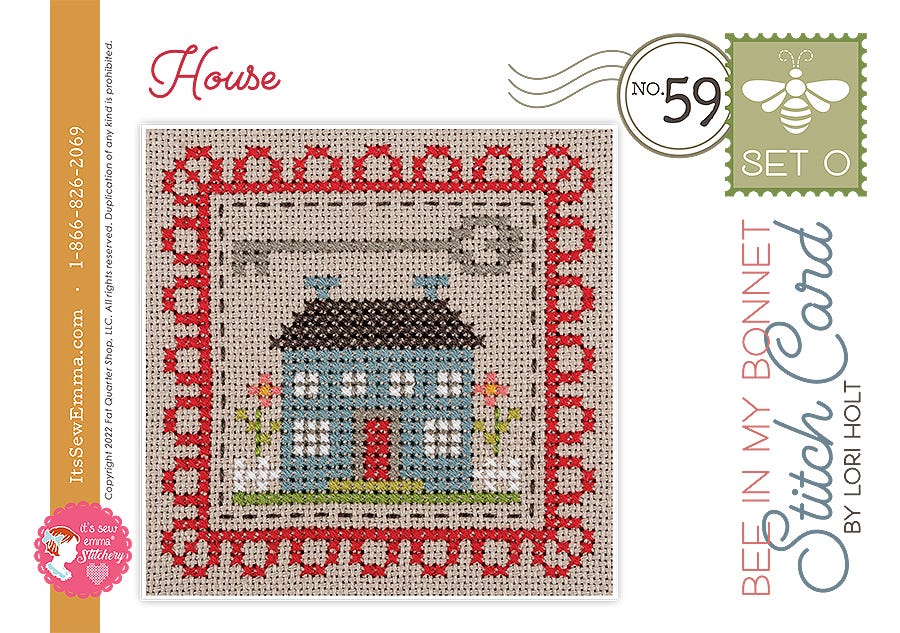 Bee in my Bonnet Stitch Cards Set O House Lori Holt | It's Sew Emma ISE#4009