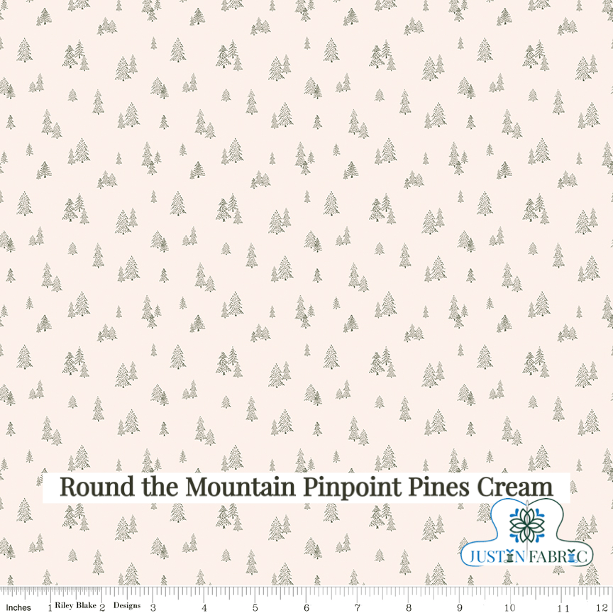 Round the Mountain Pinpoint Pines Cream Yardage| SKU: C13817-CREAM -C13817-CREAM - Justin Fabric!