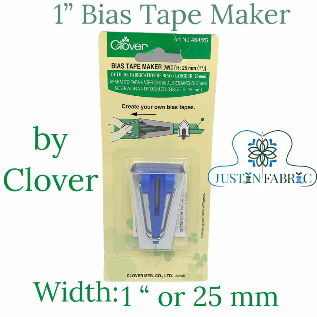 1” Bias Tape Maker | Clover #464-25 -NO39-464-25 - Justin Fabric!