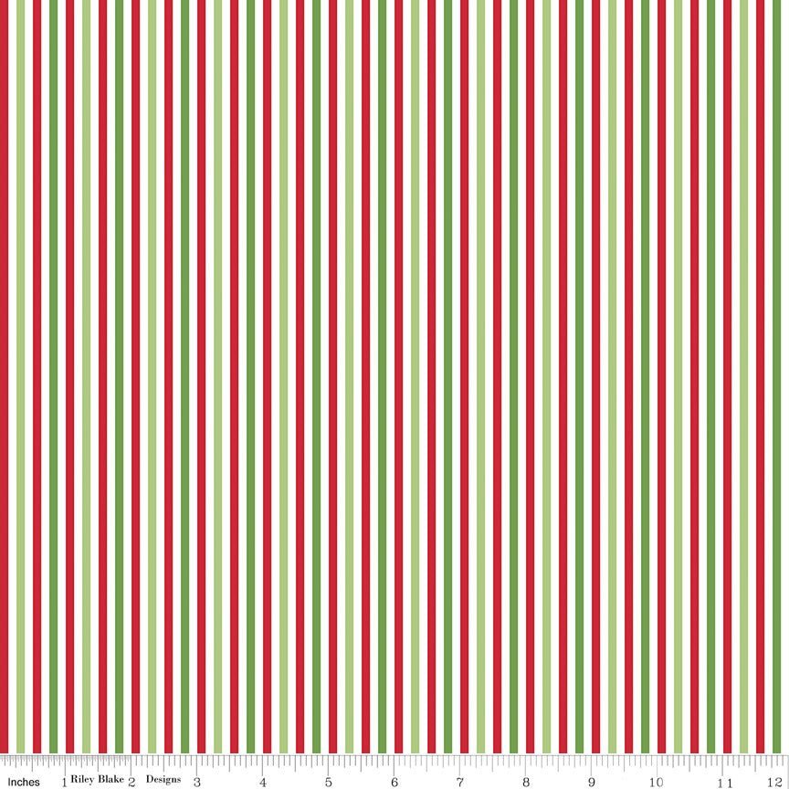 1/8” Stripe Christmas Seasonal Basic Yardage | SKU: C495-CHRISTMAS -C495-CHRISTMAS - Justin Fabric!