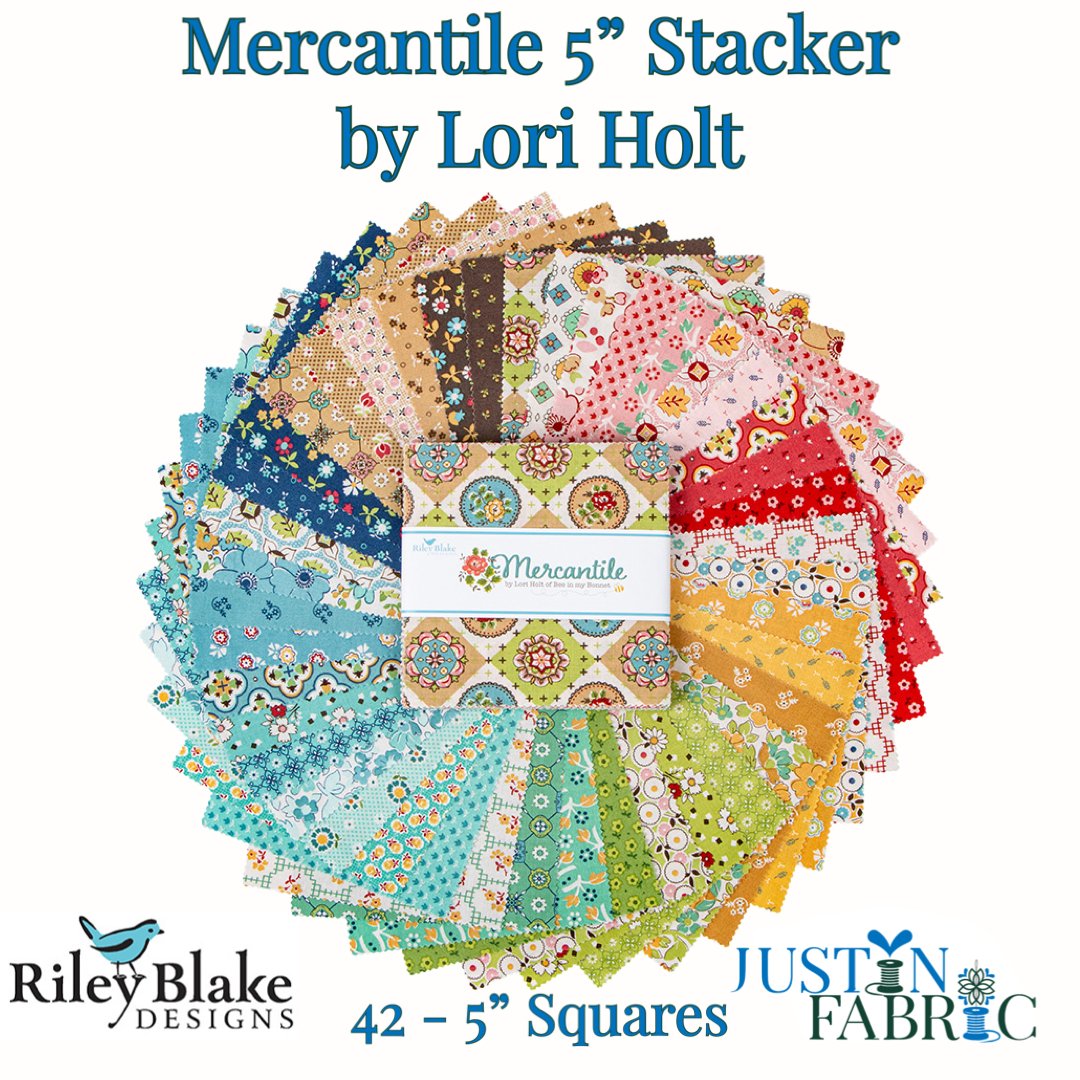 Mercantile 5" Stacker by Lori Holt | Riley Blake Designs - 42 pieces -5-14380-42 - Justin Fabric!