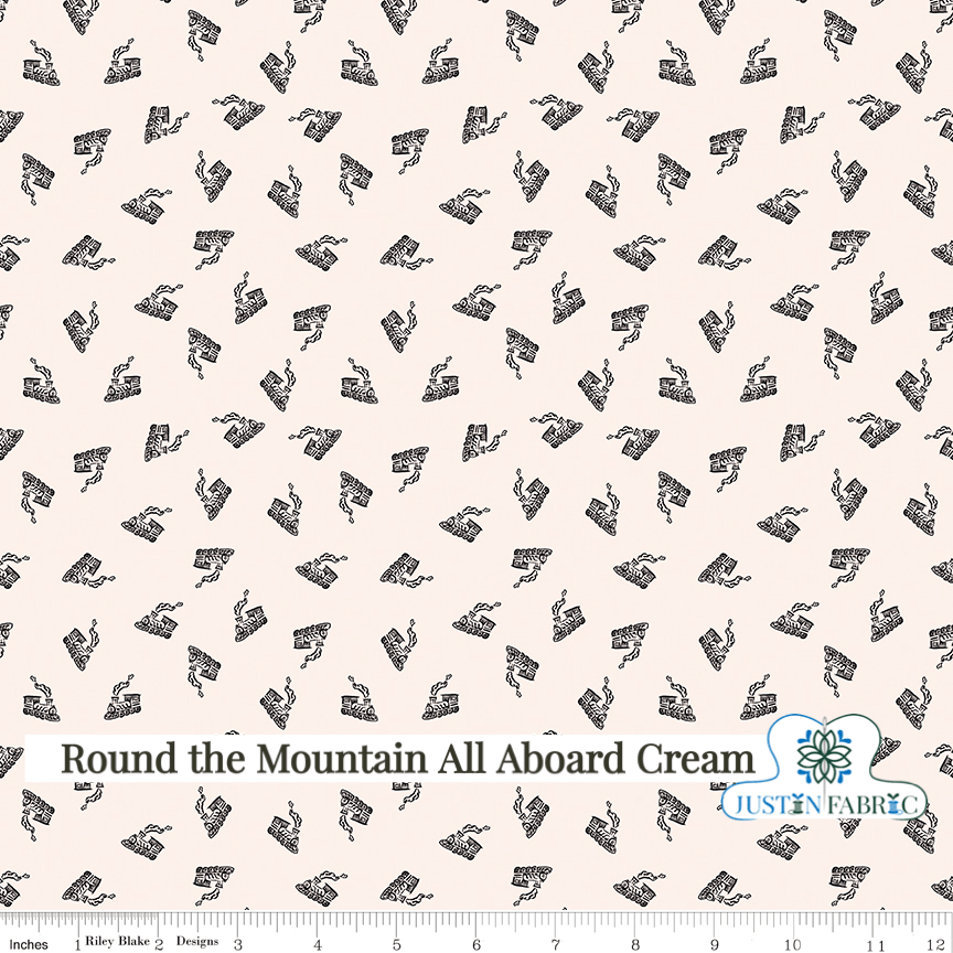 Round the Mountain All Aboard Cream Yardage| SKU: C13813-CREAM -C13813-CREAM - Justin Fabric!