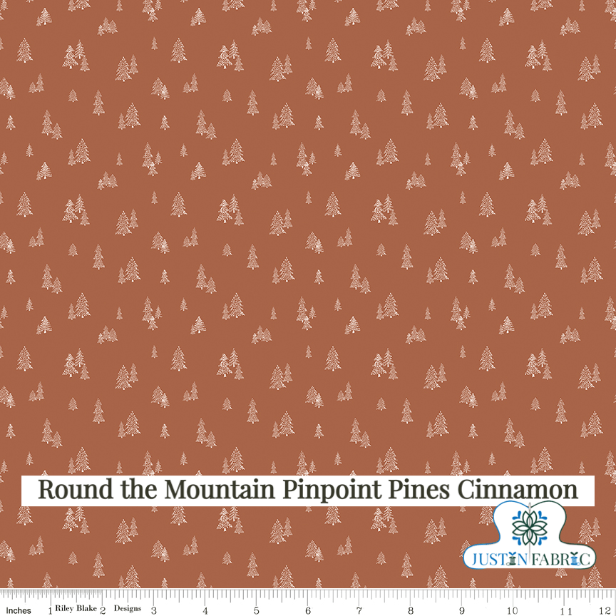 Round the Mountain Pinpoint Pines Cinnamon Yardage| SKU: C13817-CINNAMON -C13817-CINNAMON - Justin Fabric!