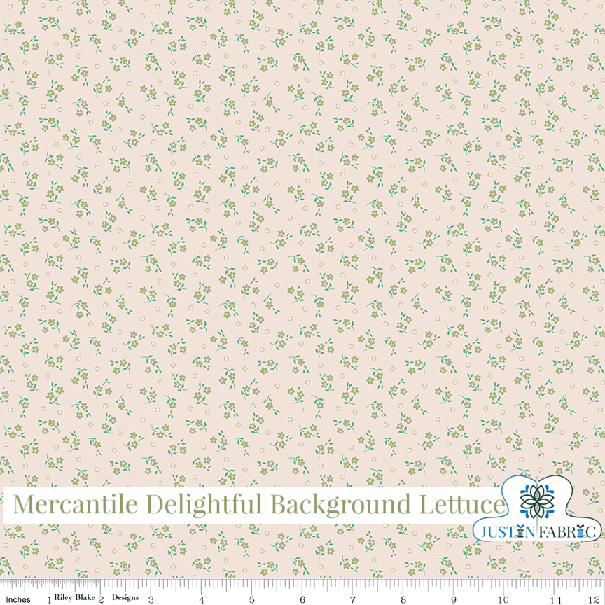 Mercantile Delightful Background LettuceYardage| SKU: C14403-LETTUCE Pre-order (December 2023) -C14403-LETTUCE - Justin Fabric!