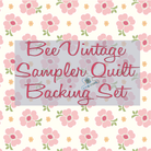 Backing Set - Bee Vintage Sampler Quilt Pink by Lori Holt -WB13092-PINK-2.33 - Justin Fabric!