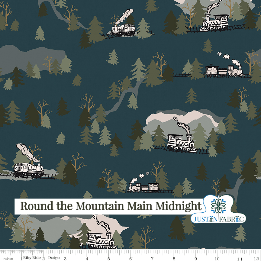 Round the Mountain Main Midnight Yardage| SKU: C13810-MIDNIGHT -C13810-MIDNIGHT - Justin Fabric!