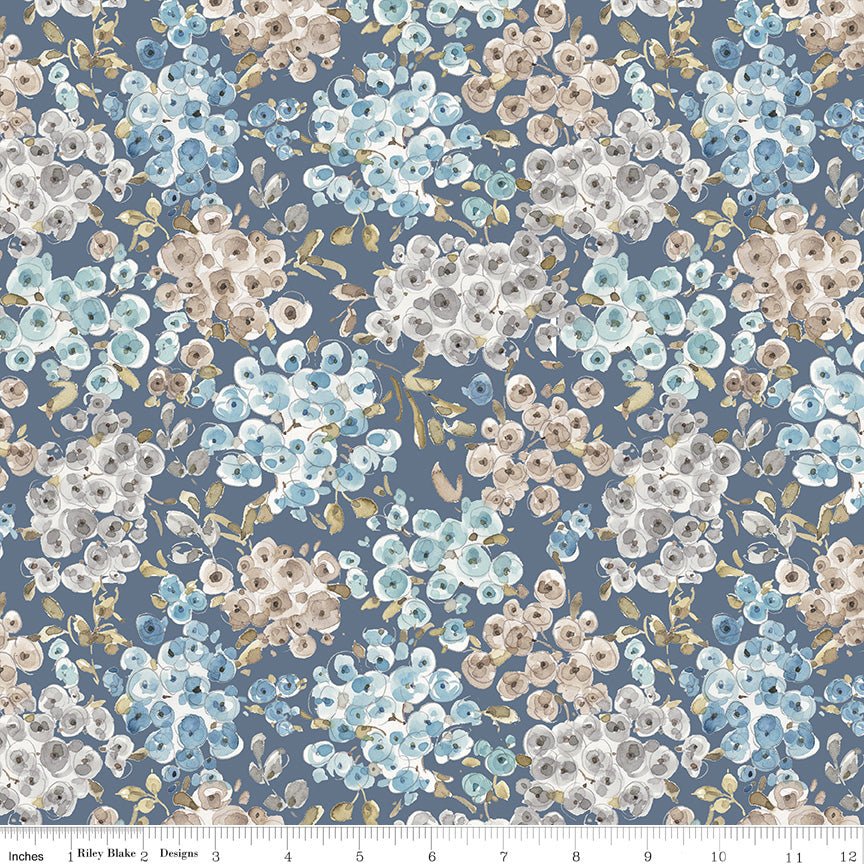 Blue Escape Coastal Floral Colonial Cotton Yardage by Lisa Audit | Riley Blake Designs -C14512-COLONIAL - Justin Fabric!