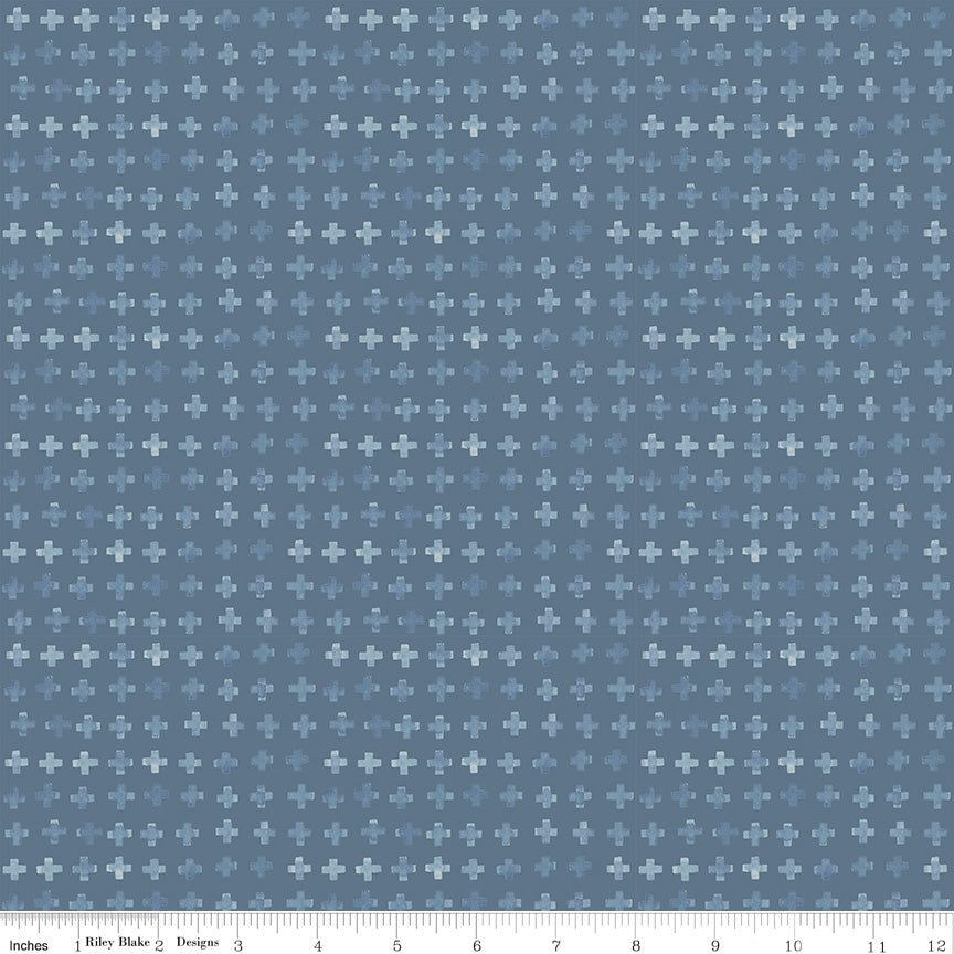 Blue Escape Coastal Plus Sign Colonial Cotton Yardage by Lisa Audit | Riley Blake Designs -C14515-COLONIAL - Justin Fabric!