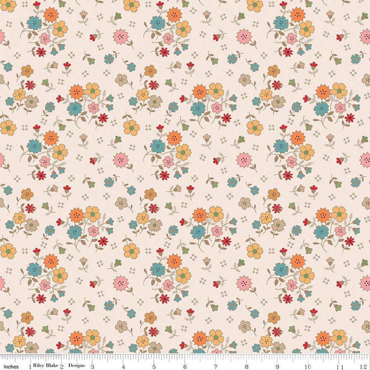 Autumn Floral Latte Yardage| SKU: C14650-LATTE Pre-order (April 2024) -C14650-LATTE - Justin Fabric!
