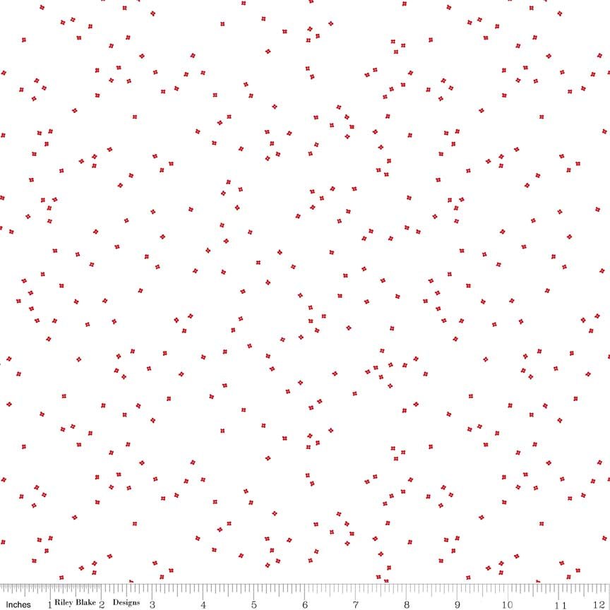 Blossom on White Red Yardage - Christopher Thompson | Riley Blake Designs, SKU: C730-RED -C730-RED - Justin Fabric!
