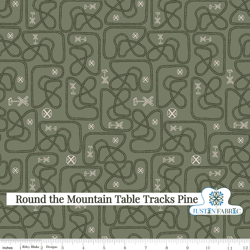 Round the Mountain Table Tracks PineYardage| SKU: C13812-PINE -C13812-PINE - Justin Fabric!