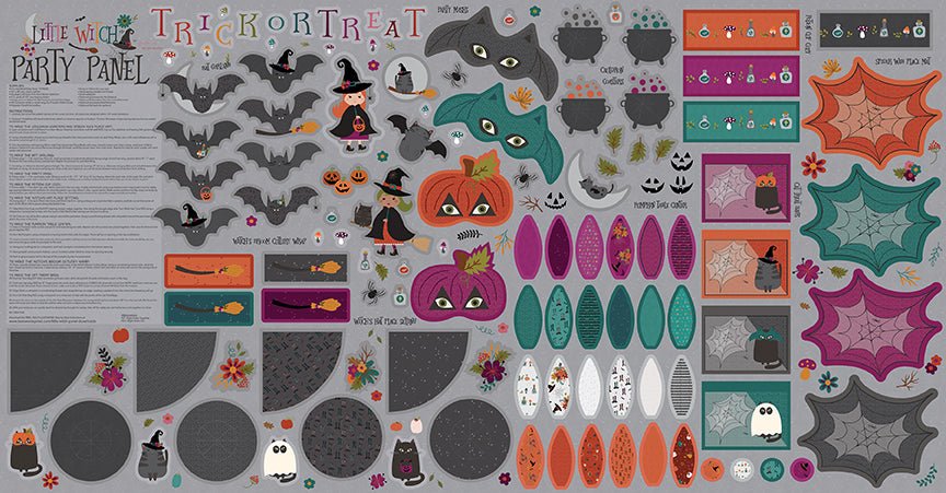 Little Witch Party Felt Panel by Jennifer Long | Pre-order (April 2024) -FT14567-PANEL - Justin Fabric!