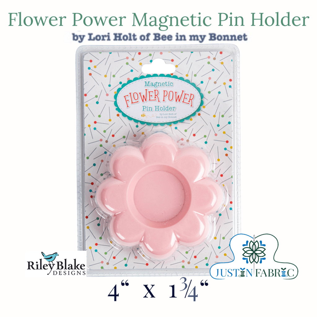Lori Holt Flower Power Magnetic Pin Holder Frosting | Riley Blake Designs #ST-28258 -ST-28258 - Justin Fabric!