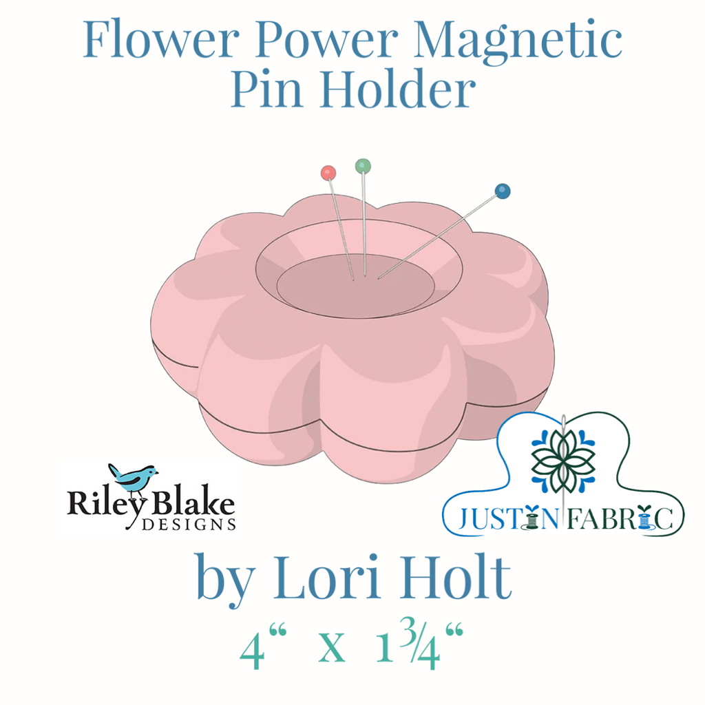 Lori Holt Flower Power Magnetic Pin Holder Frosting | Riley Blake Designs #ST-28258 -ST-28258 - Justin Fabric!