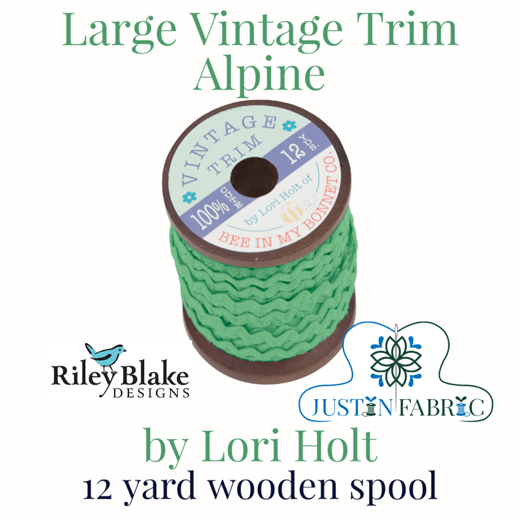 Lori Holt Large Vintage Trim Alpine |12 yard Wooden Spool - Riley Blake Designs #STVT-24572 -STVT-24572 - Justin Fabric!