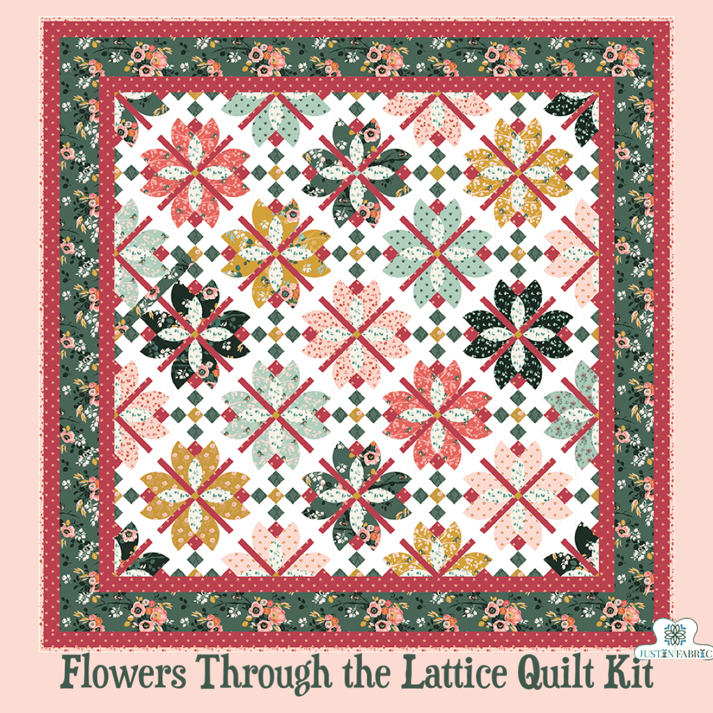 Flowers Through the Lattice Boxed Quilt Kit by LaVonne Jackson featuring Porch Swing fabrics| Riley Blake Designs KT-14050 -KT-14050 - Justin Fabric!