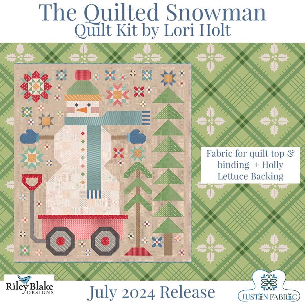 The Quilted Snowman Quilt Kit by Lori Holt | Riley Blake Designs Pre-order (July 2024) -KT-QLTDSNOWMAN+LETTUCEBACK - Justin Fabric!