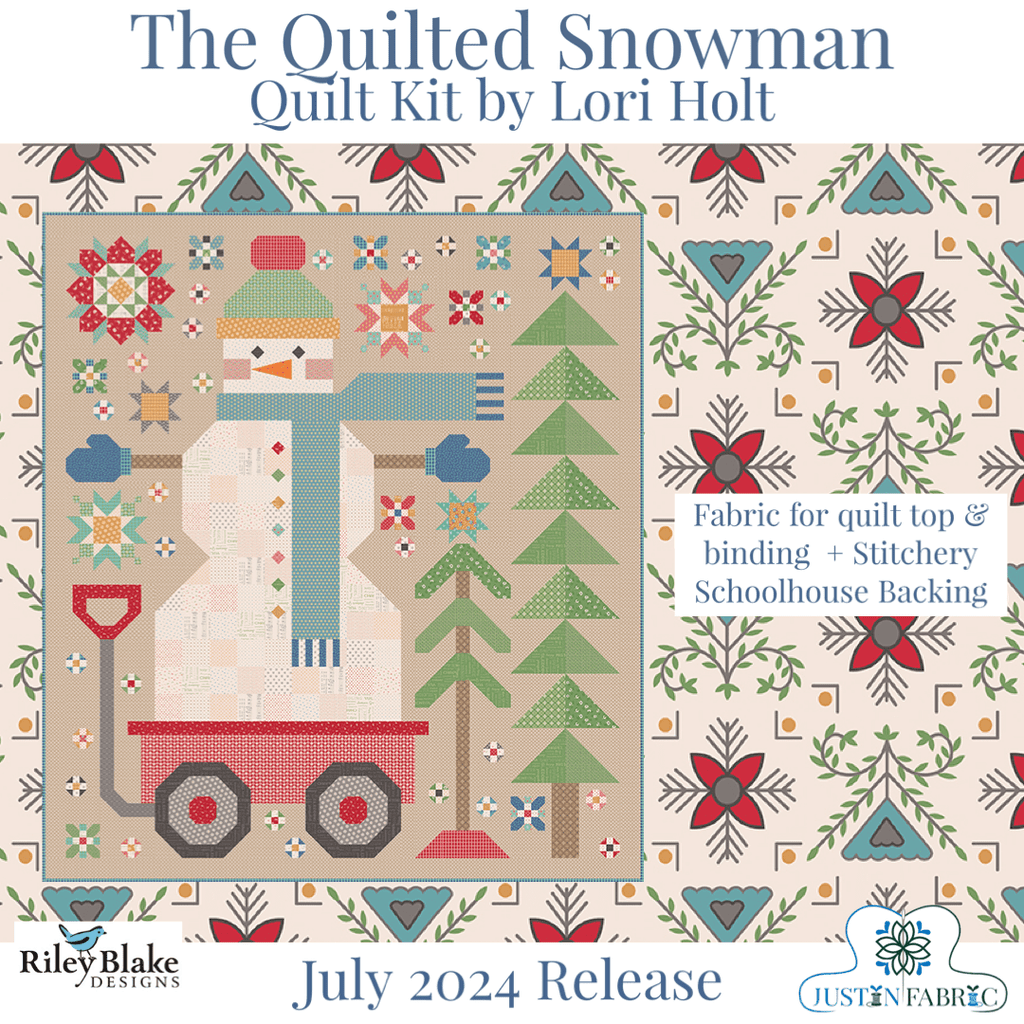The Quilted Snowman Quilt Kit by Lori Holt | Riley Blake Designs Pre-order (July 2024) -KT-QLTDSCARECROW+RAIDNROPBK - Justin Fabric!