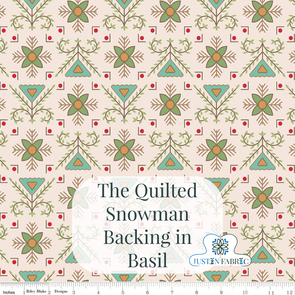 Backing Set - The Quilted Snowman by Lori Holt | Pre-Order (July 2024) -WB14928-BASIL-2.75 - Justin Fabric!