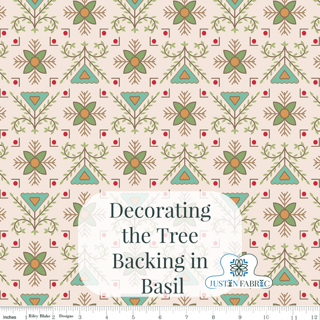 Backing Set - Decorating the Tree Quilt by Lori Holt | Pre-Order (August 2024) -WB14928-BASIL-2.5 - Justin Fabric!
