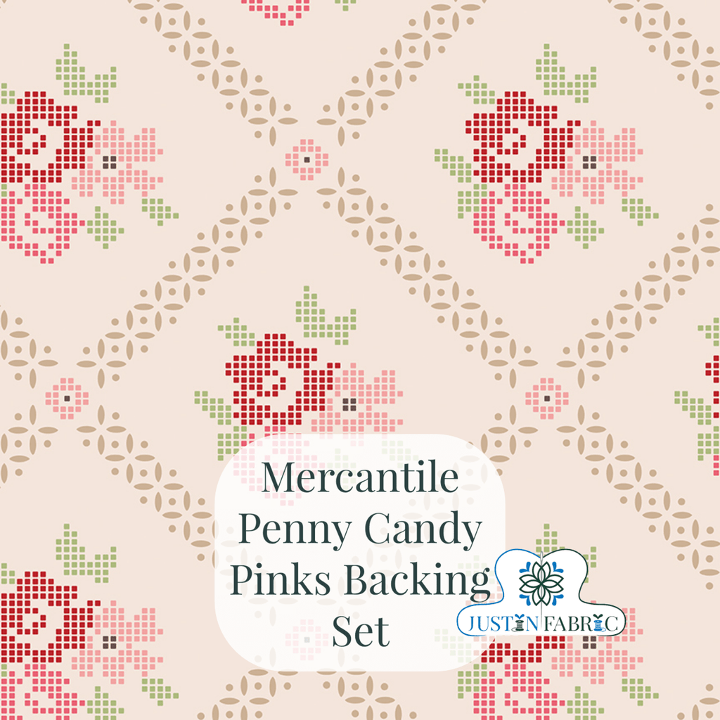 Backing Set - Mercantile Penny Candy by Lori Holt Pre-Order (January 2024) -WB14408-PINKS-2 - Justin Fabric!