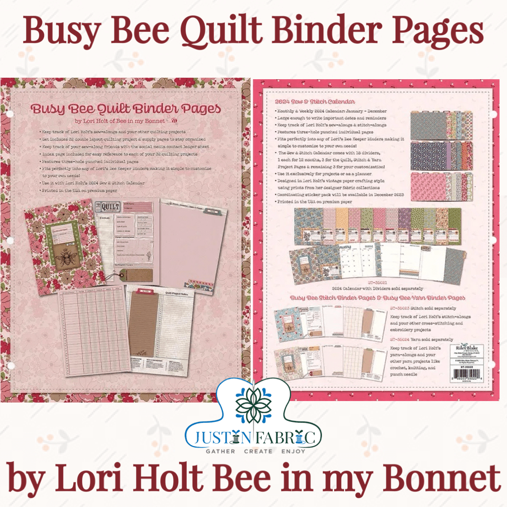 Lori Holt Busy Bee Quilt Binder Pages | Riley Blake Designs ST-35022 ...