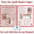 Lori Holt Busy Bee Quilt Binder Pages | Riley Blake Designs ST-35022 -ST-35022 - Justin Fabric!