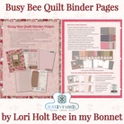 Lori Holt Busy Bee Quilt Binder Pages | Riley Blake Designs ST-35022 -ST-35022 - Justin Fabric!