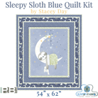 Sleepy Sloth Blue Quilt Kit featuring Sleepy Sloth by Debbie Monson | P&B Textiles Pre-order (11/2023) -KT-SLEEPYSLOTH-BLUE - Justin Fabric!