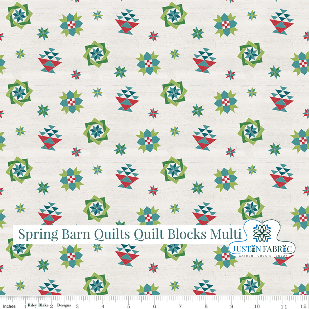 Spring Barn Quilts Quilt Blocks Multi Yardage| SKU: C14332-MULTI Pre-order (January 2024) -C14332-MULTI - Justin Fabric!