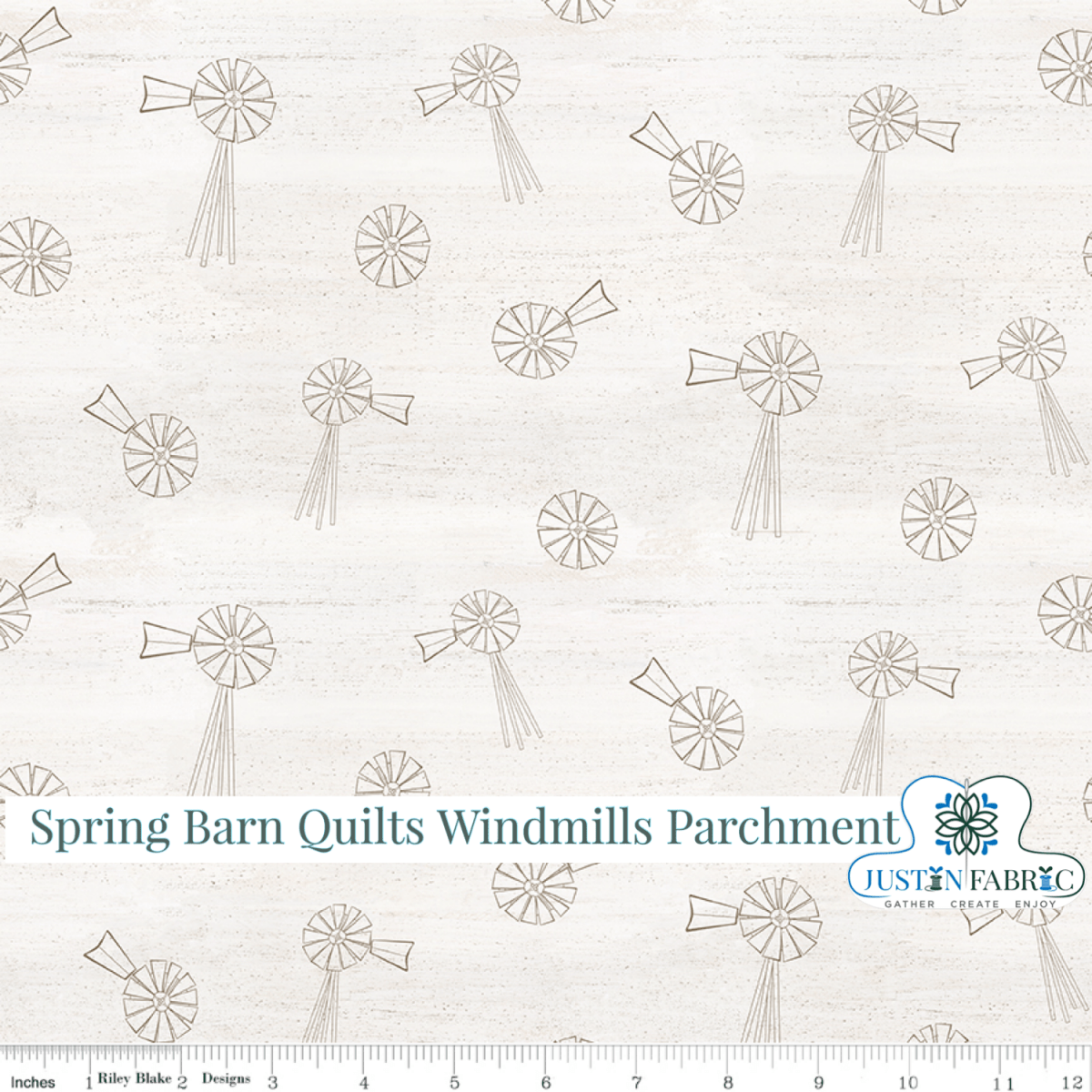Spring Barn Quilts Windmills Parchment Yardage| SKU: C14333-PARCHMENT Pre-order (January 2024) -C14333-PARCHMENT - Justin Fabric!