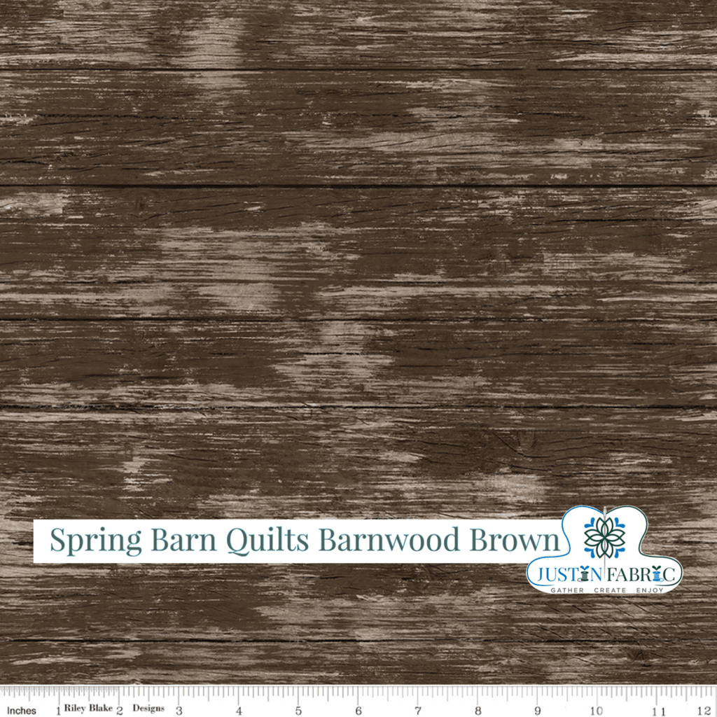 Spring Barn Quilts Barnwood Brown Yardage| SKU: C14334-BROWN Pre-order (January 2024) -C14334-BROWN - Justin Fabric!