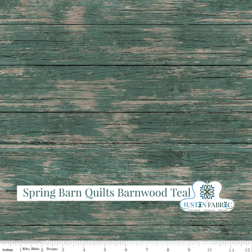 Spring Barn Quilts Barnwood Teal Yardage| SKU: C14334-TEAL Pre-order (January 2024) -C14334-TEAL - Justin Fabric!