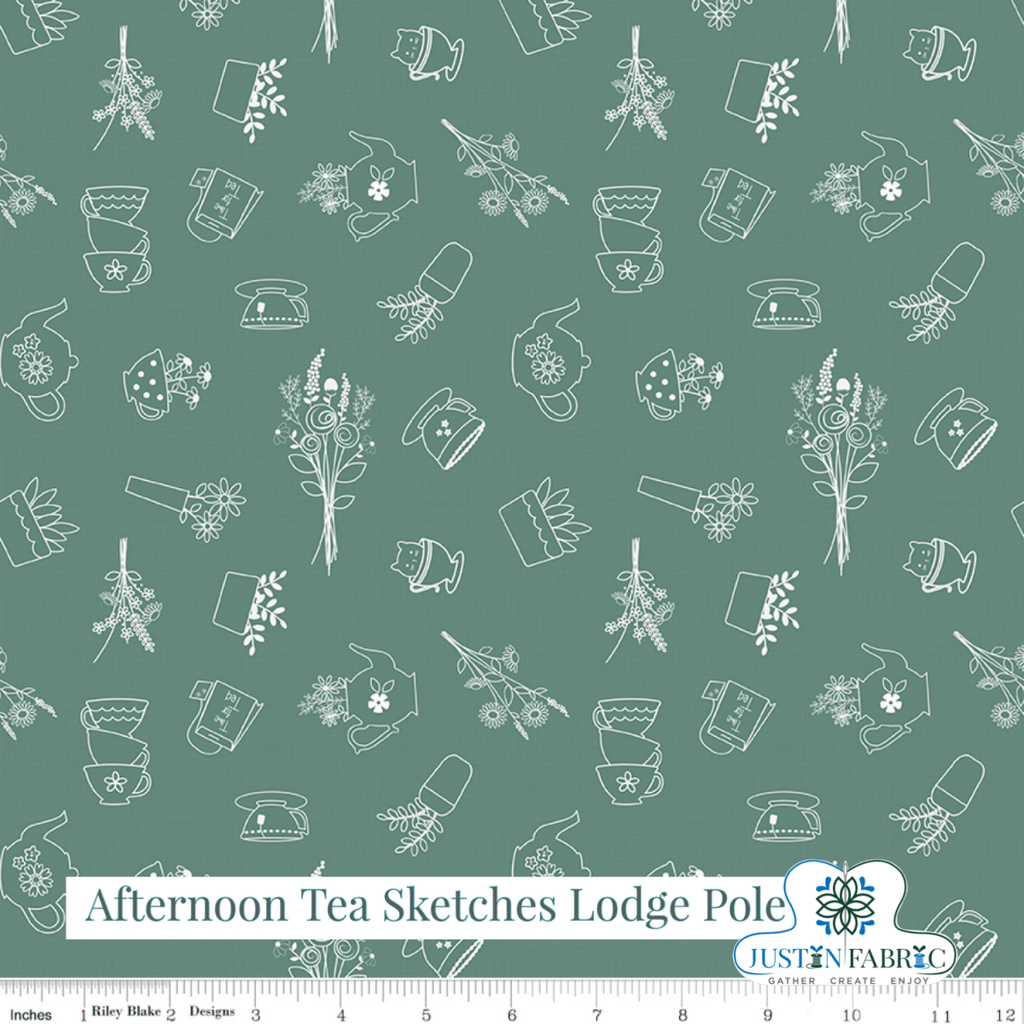 Afternoon Tea Sketches Lodge Pole Yardage | SKU: C14031-LODGEPOLE -C14031-LODGEPOLE - Justin Fabric!