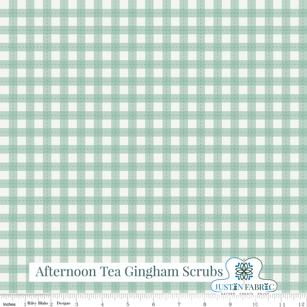 Afternoon Tea Gingham Scrubs Yardage | SKU: C14035-SCRUBS -C14035-SCRUBS - Justin Fabric!