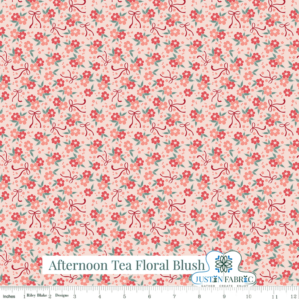 Afternoon Tea Floral Blush Yardage | SKU: C14036-BLUSH -C14036-BLUSH - Justin Fabric!
