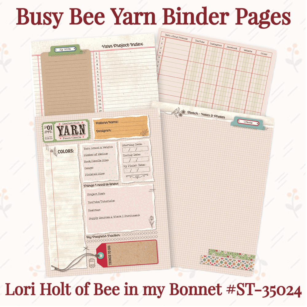 Lori Holt Busy Bee Yarn Binder Pages | Riley Blake Designs ST-35024 -ST-35024 - Justin Fabric!