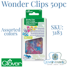 Wonder Clips Assorted Colors 50pc | SKU: 3183CV -3183 - Justin Fabric!