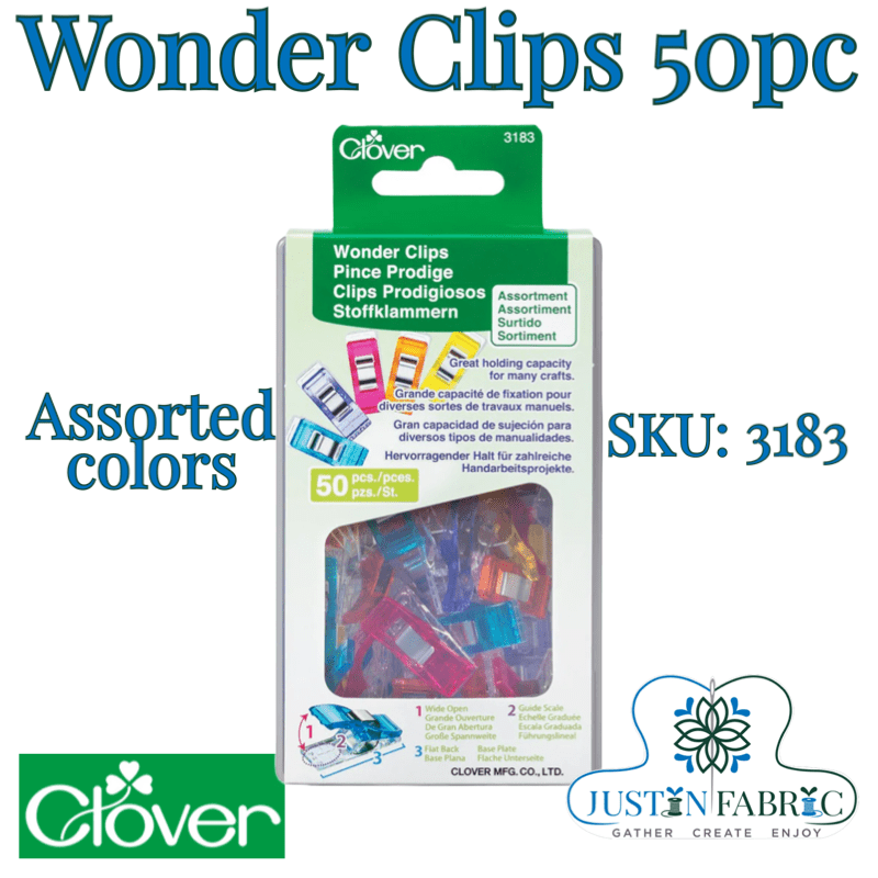 Wonder Clips Assorted Colors 10pc | SKU: 3185CV -3185 - Justin Fabric!