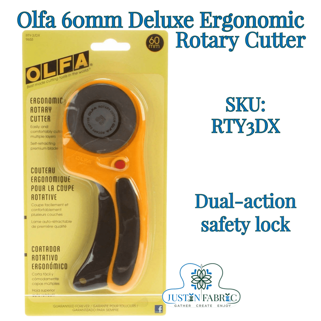 Olfa 60mm Deluxe Rotary Cutter | SKU: RTY3DX -RTY3DX - Justin Fabric!