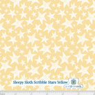 Sleepy Sloth Scribble Stars Yellow Yardage | SKU: SSLO5196-Y -SSLO-5196Y - Justin Fabric!