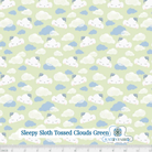 Sleepy Sloth Tossed Clouds Green Yardage | SKU: SSLO5195-G -SSLO5195-G - Justin Fabric!